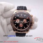 Perfect Replica Rolex Daytona Rose Gold Rubber Watch - Asia Grade